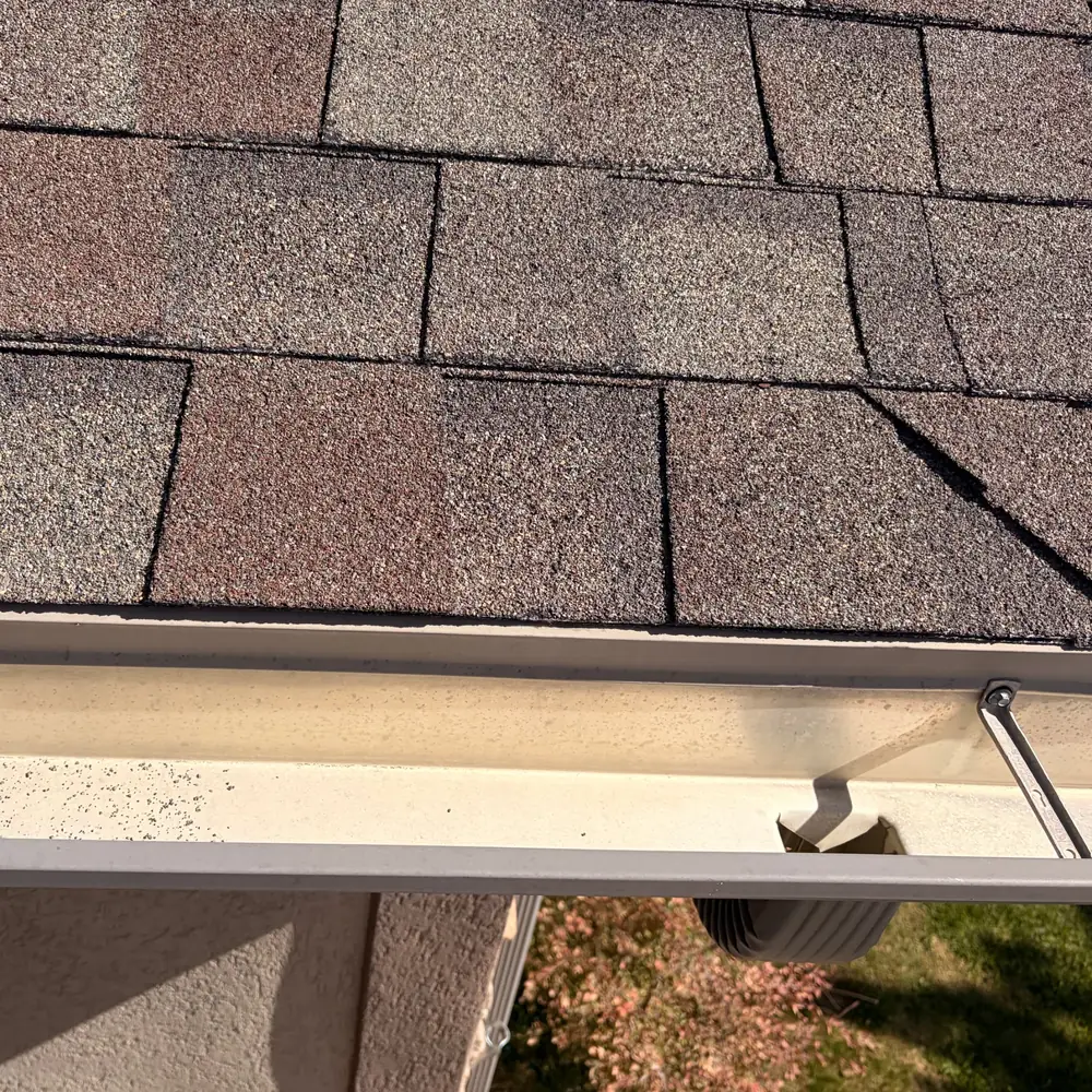 Clean gutter and clear downspout after gutter cleaning in Salt Lake County