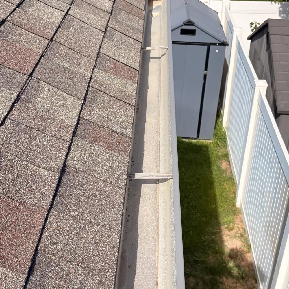 Full run of a clean gutter after gutter cleaning in Salt Lake County
