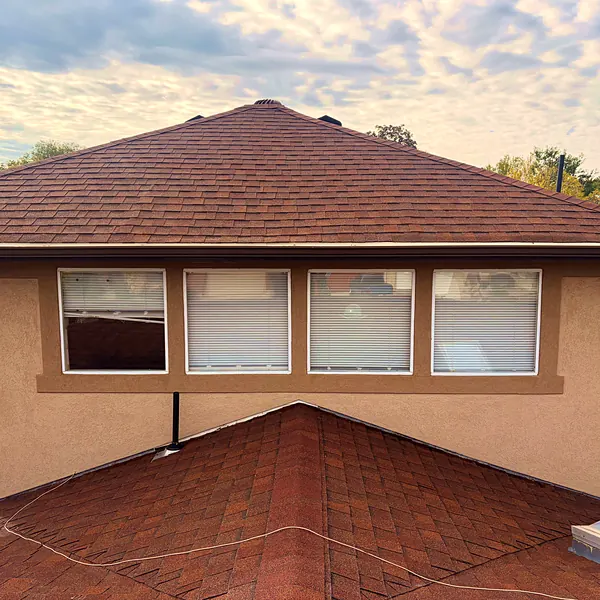 Second-story windows cleaned from the roof